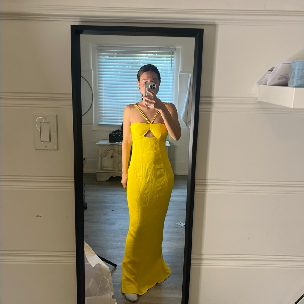 STAUD Yellow Dress